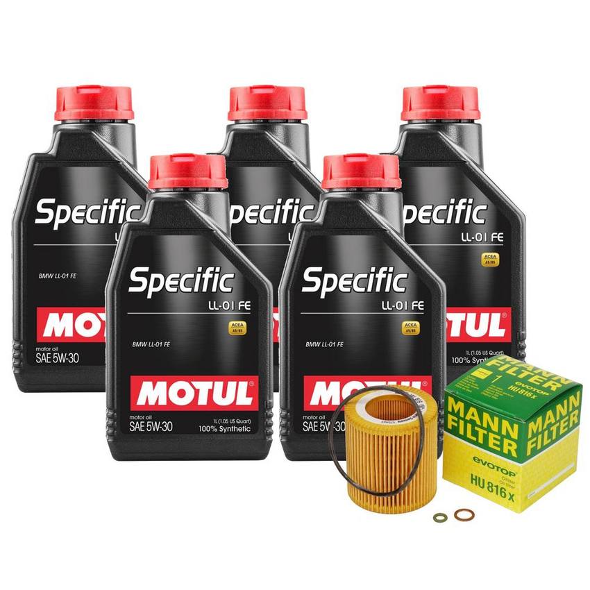 BMW Engine Oil Change Kit - Motul 11427953129 (5W-30) (SPECIFIC LL-01 FE)